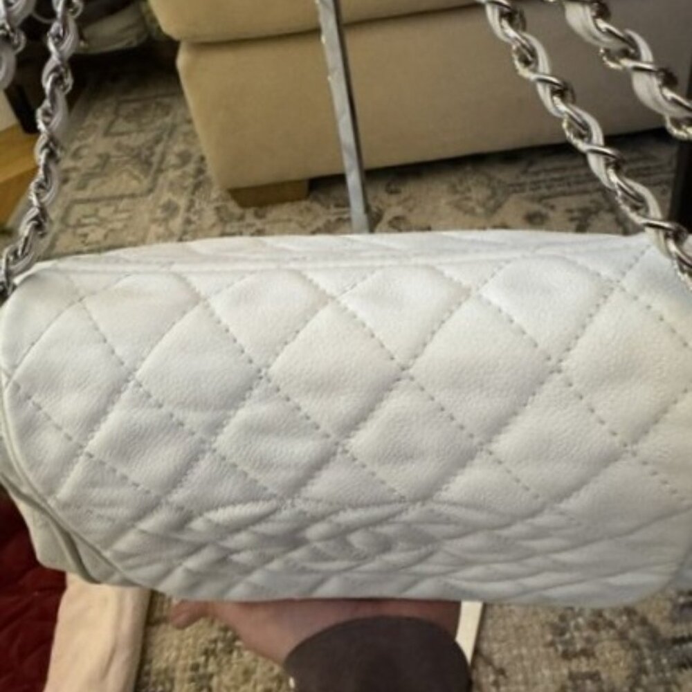 CHANEL TIMELESS ACCORDION BAG PURSE IN WINTER WHITE - Picture 15 of 15